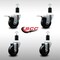 Service Caster 3.5'' SS Soft Rubber Swivel 1-1/2'' Expanding Stem Caster Set 2 Total Lock Brakes, 4PK SCC-SSEXTTL20S3514-SRS-2-S-2-112 - alternate 3